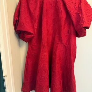 Elegant Red Textured Dress with bow details on the back from H&M